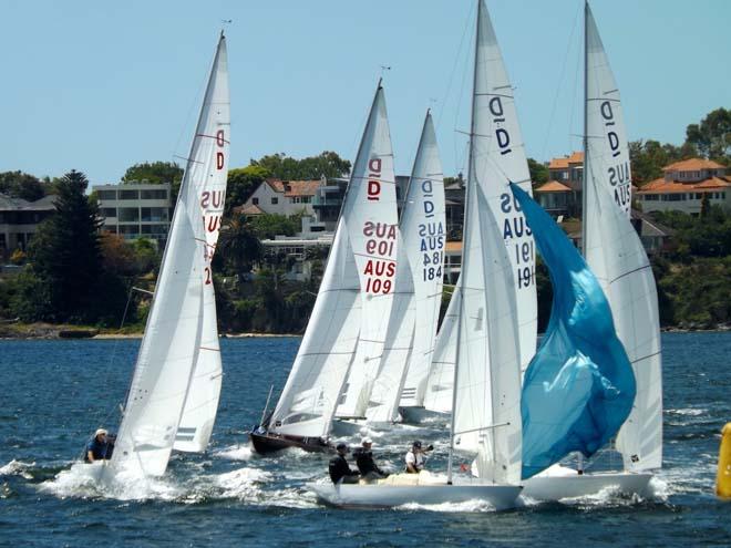 Busy mark rounding during the 2014 Ted Albert Memorial Regatta © Jonny Fullerton